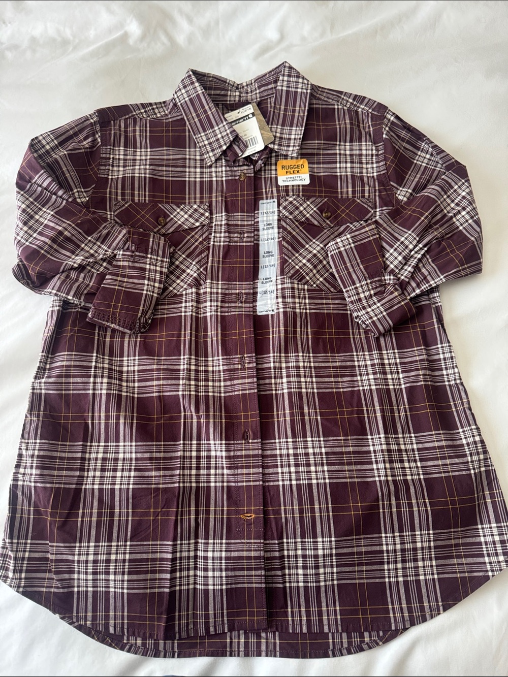 Carhartt Burgundy Plaid Button-Down Shirt